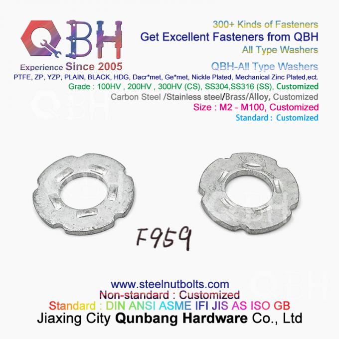 La chandelle de ressort de QBH DIN125 DIN127 F436 F436M F959 F959M DIN434 DIN436 NFE25-511 a crénelé les garnitures de type tout de place ronde plate 5