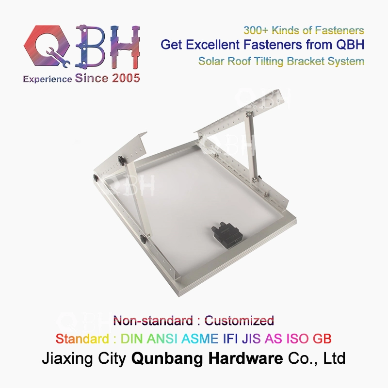 Qbh a adapté le toit aux besoins du client industriel commercial civil de toiture d'objet de système énergétique d'énergie solaire inclinant inclinant le support de support de support pour le panneau photovoltaïque de picovolte
