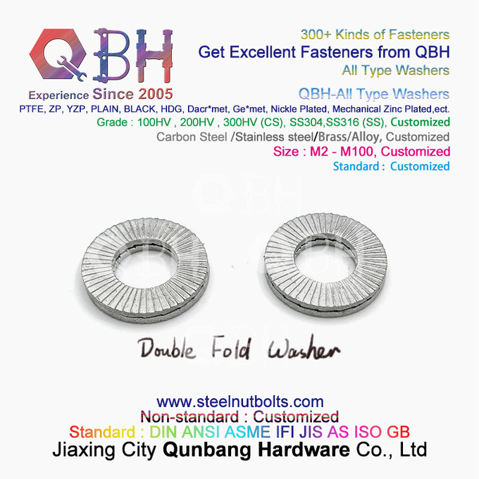 Chandelle de ressort de QBH DIN127 F959 DIN434 DIN436 NFE25-511 fondant les rondelles de freinage dentelées de double de pli serrure d'individu 7