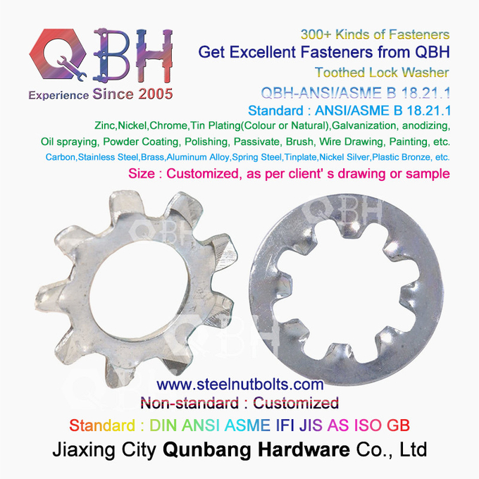 Chandelle de ressort de QBH DIN127 F959 DIN434 DIN436 NFE25-511 fondant les rondelles de freinage dentelées de double de pli serrure d'individu 3