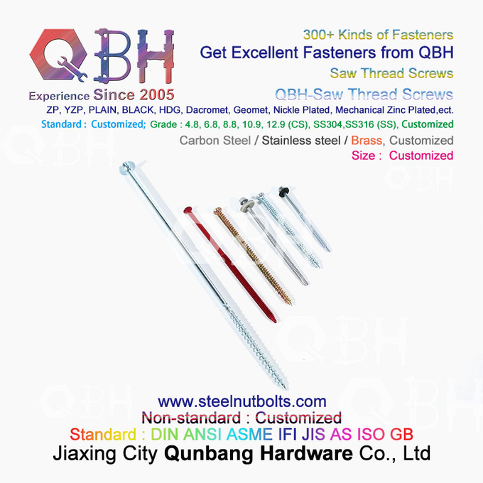 Vis principale plate d'Auto-perçage de sortilège de couleur de QBH grande de cannelure galvanisée de prise 4