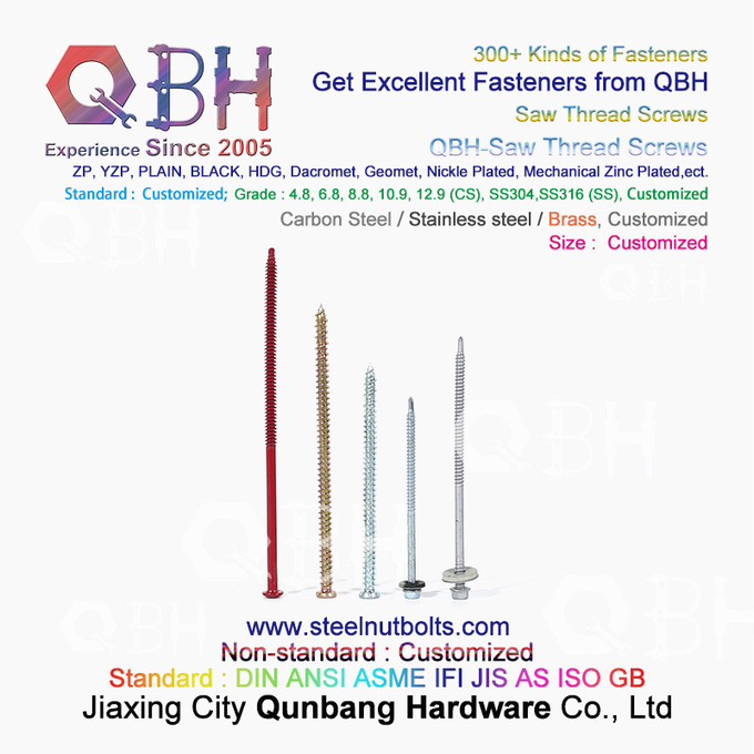 Vis principale plate d'Auto-perçage de sortilège de couleur de QBH grande de cannelure galvanisée de prise 3