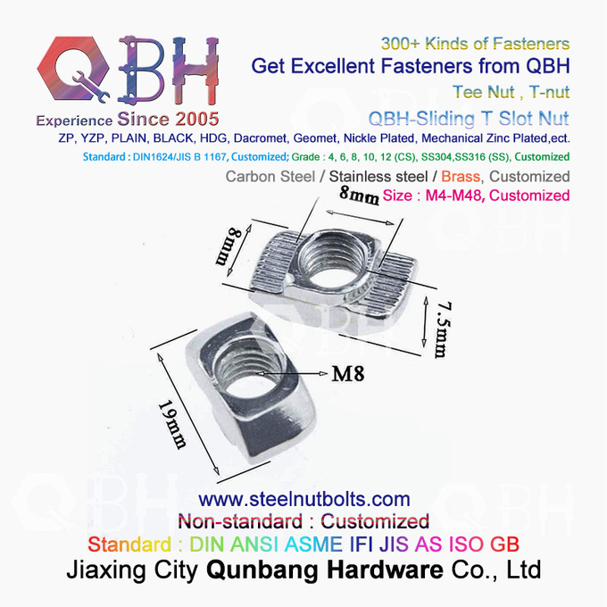 QBH marteau en aluminium de profil d'alliage d'aluminium de 4040 séries glissant des écrous de fente de T 2